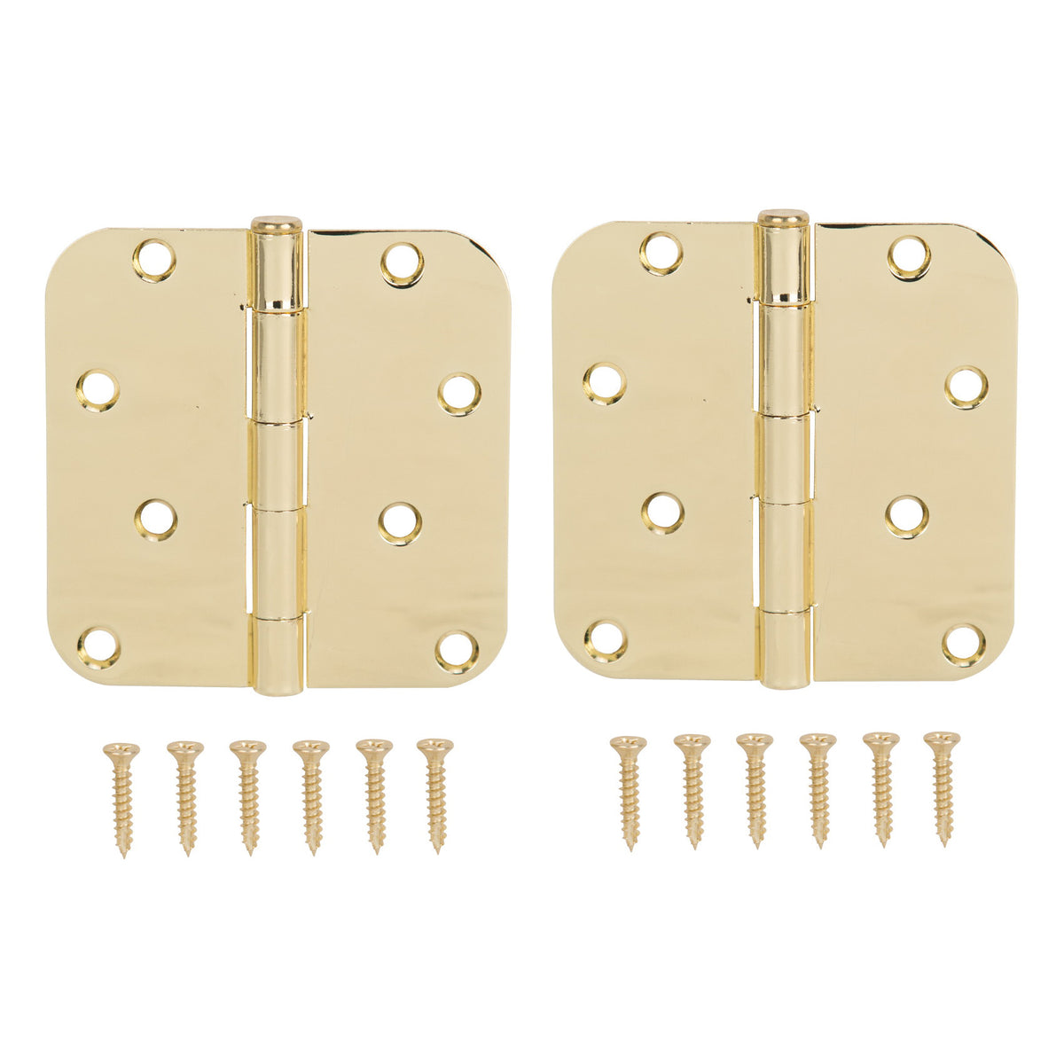 ProSource BH-402PB-PS Door Hinge, Steel, Bright Brass, Loose Pin, 180 deg Range of Motion, Screw Mounting