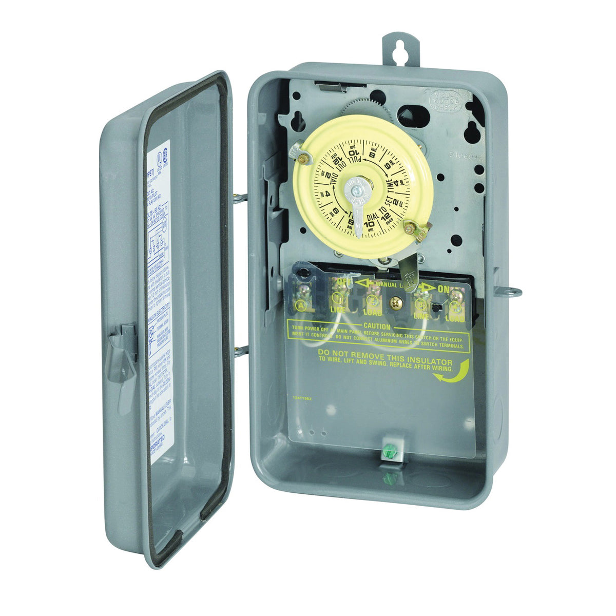 Intermatic T104R Mechanical Timer Switch, 40 A, 208/277 V, 3 W, 24 hr Time Setting, 12 On/Off Cycles Per Day Cycle