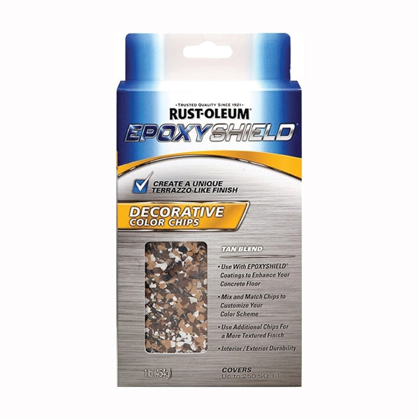 RUST-OLEUM EPOXYSHIELD 312447 Color Chips, Particulate Solid, Tan Blend, 1 lb Bag