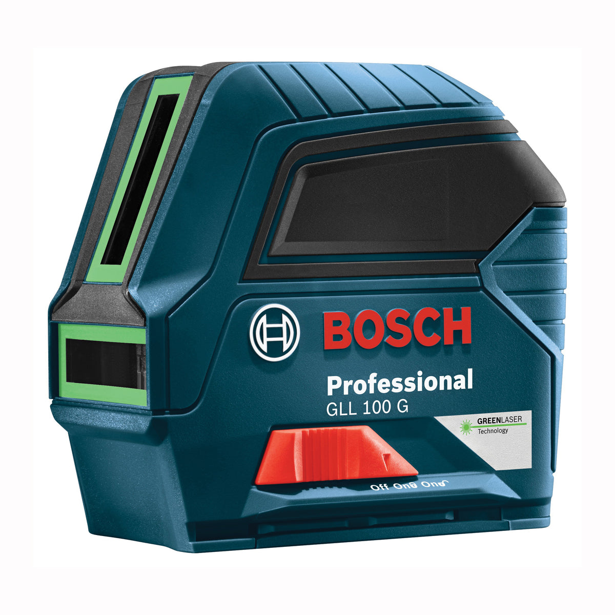 Bosch GLL 100 G Cross-Line Laser, 100 ft, +/-1/8 in at 33 ft Accuracy, 2-Line, Green Laser
