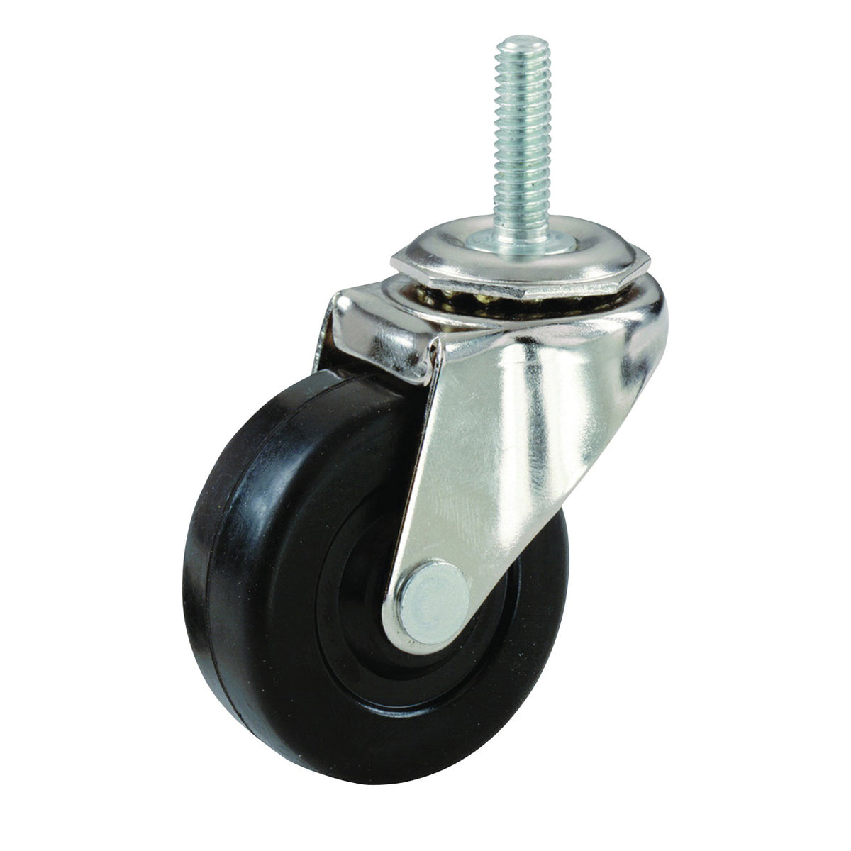 Shepherd Hardware 9196 Swivel Caster, 4 in Dia Wheel, 15/16 in W Wheel, Rubber Wheel, 115 lb