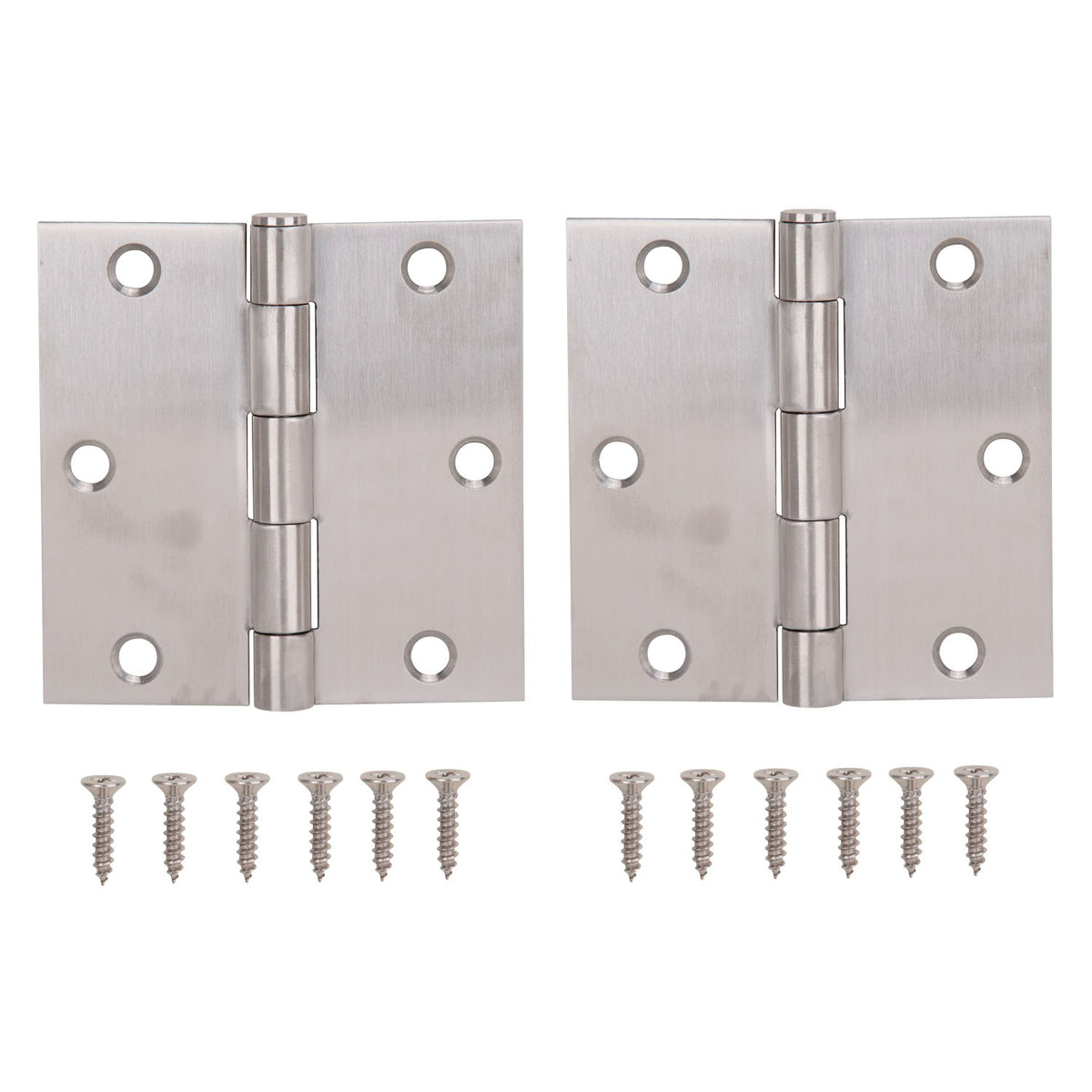 ProSource 20338SS-35S-DB-PS Square Corner Door Hinge, Steel, Brushed, Loose Pin, 180 deg Range of Motion