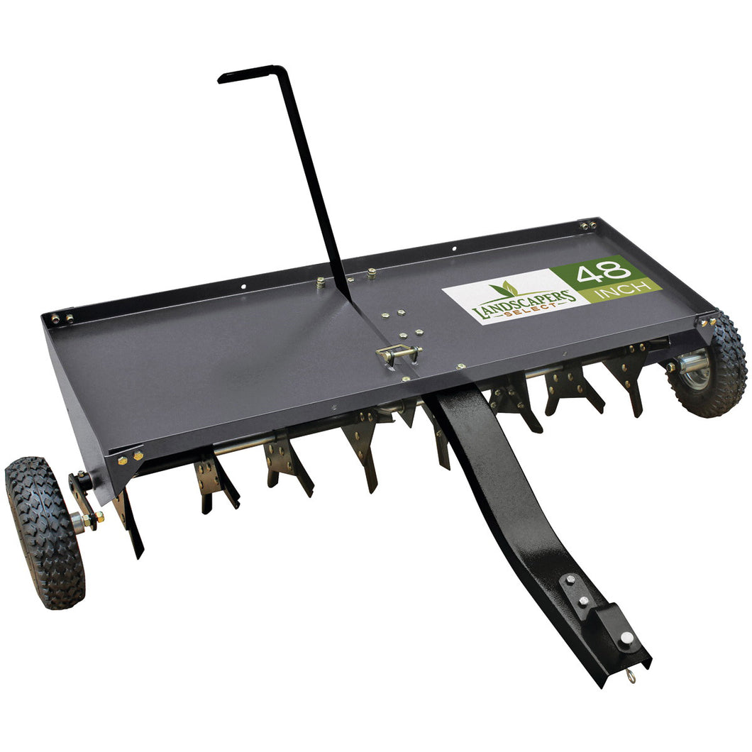 Landscapers Select YTL31102 Lawn Aerator, 140 lb Drum, 48 in W Working, 32-Spike, 3 in D Aeration, Steel