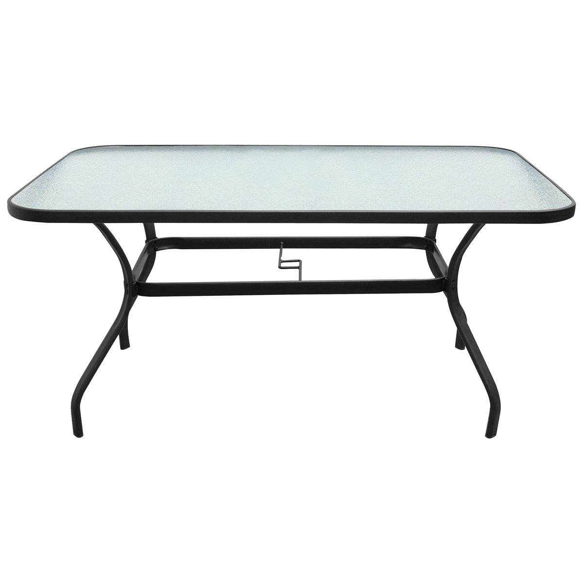 Seasonal Trends Belvedere T6R60KO1BK Outdoor Dining Table, 38 in W, 60 in D, 27.75 in H, Steel Frame, Black Table