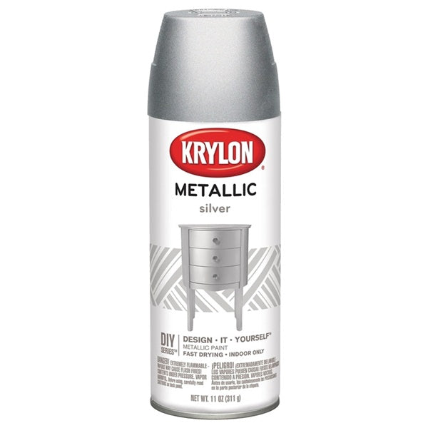 Krylon K01406 Spray Paint, Metallic, Silver, 11 oz, Aerosol Can