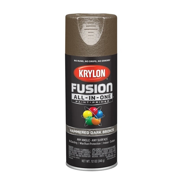 Krylon Fusion K02787007 Primer and Spray Paint, Dark Bronze, 12 oz, Aerosol Can