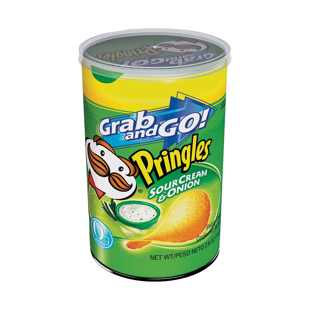 Pringles 84560 Potato Chips, Onion, Sour Cream Flavor, 2.5 oz Can