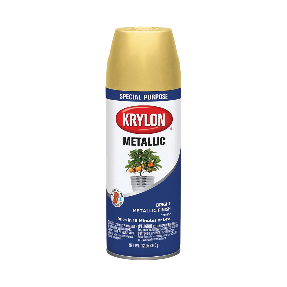 Krylon K01701777 Metallic Spray Paint, Brilliant Metallic, Bright Gold, Can