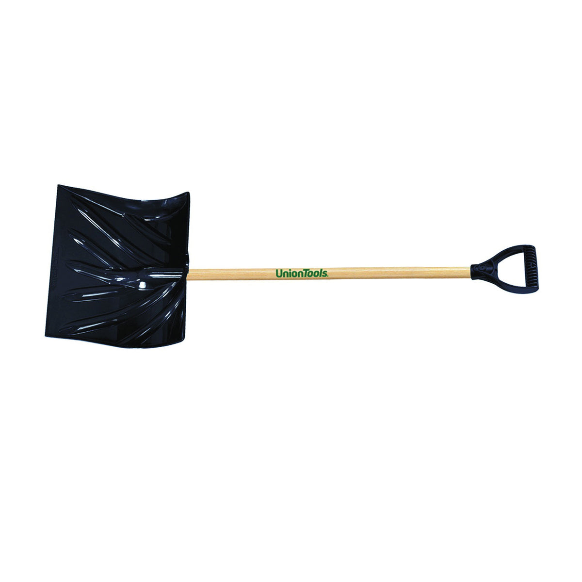 UnionTools 1627400 Snow Shovel, 18 in W Blade, 5-1/2 in L Blade, Combo Blade, Polyethylene Blade, Wood Handle
