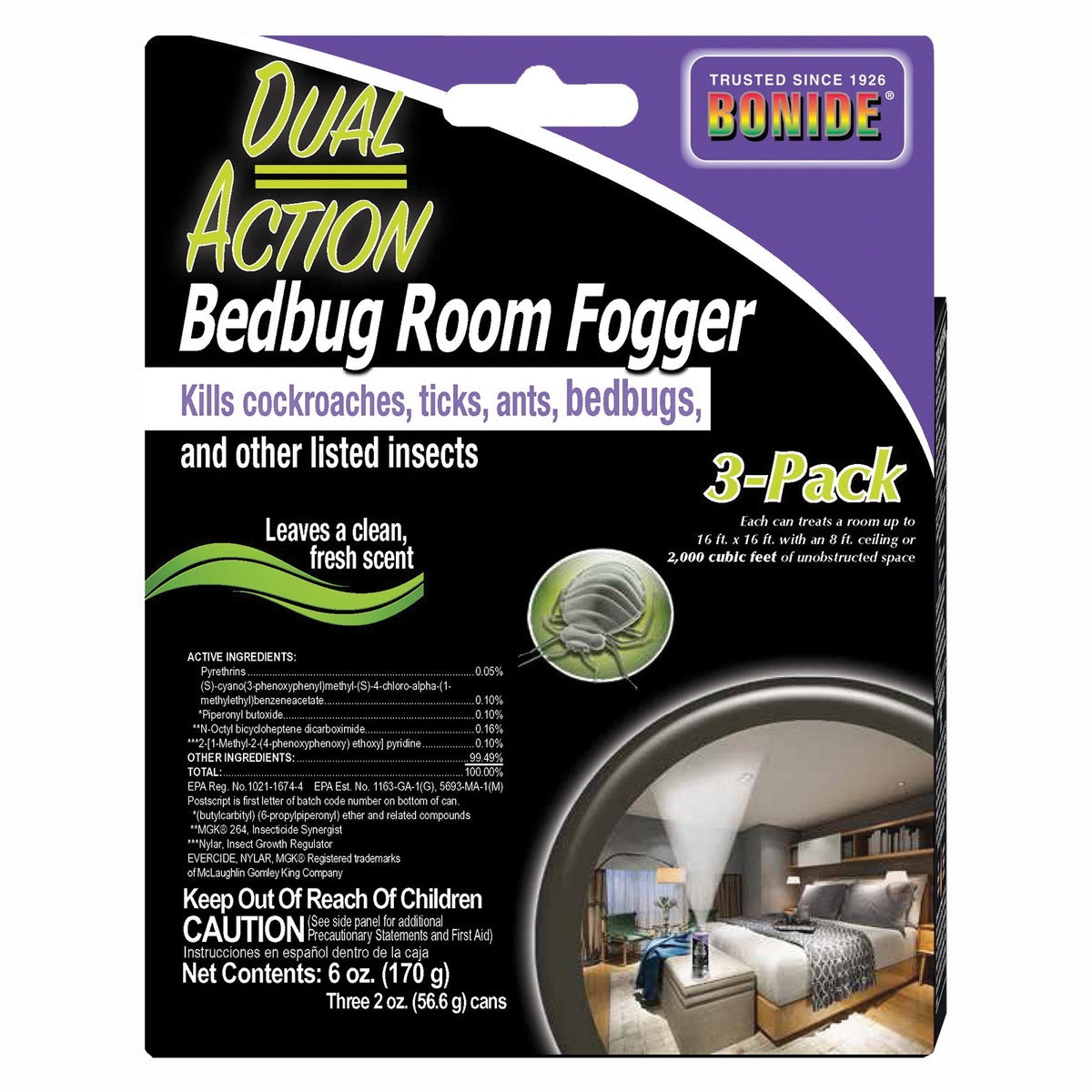 Bonide 571 Bed Bug Room Fogger, 6000 cu-ft Coverage Area