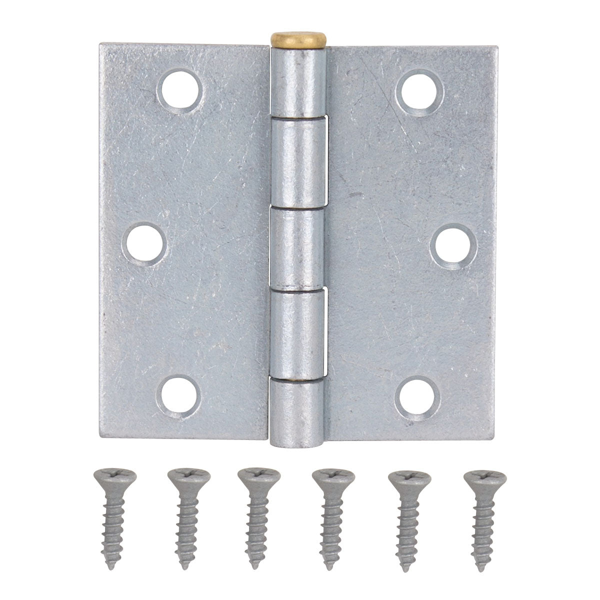 ProSource 20337MGS-PS Square Corner Door Hinge, Steel, Mechanical Galvanized, Loose Pin, 180 deg Range of Motion