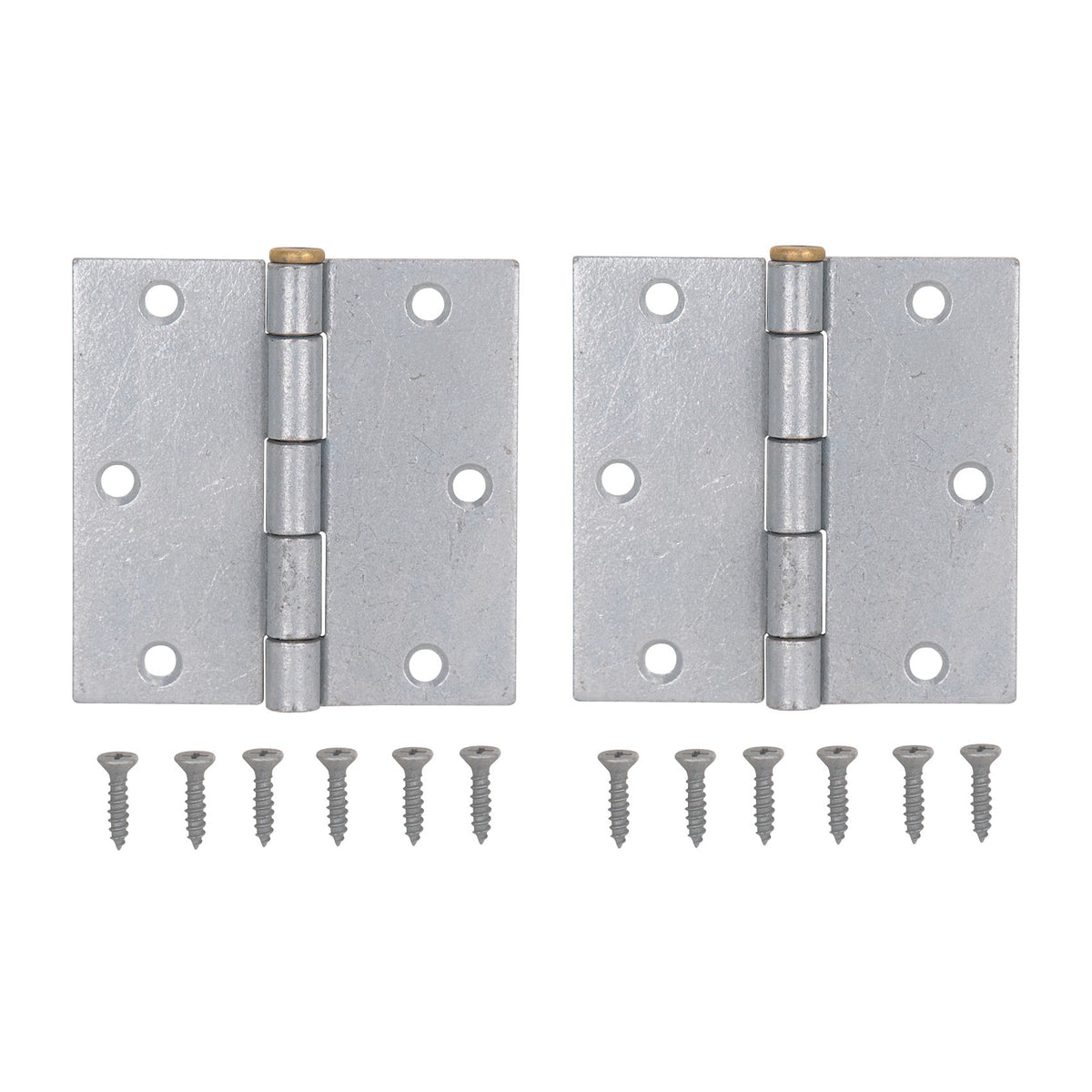 ProSource 20338MGS-PS Square Corner Door Hinge, Steel, Mechanical Galvanized, Loose Pin, 180 deg Range of Motion