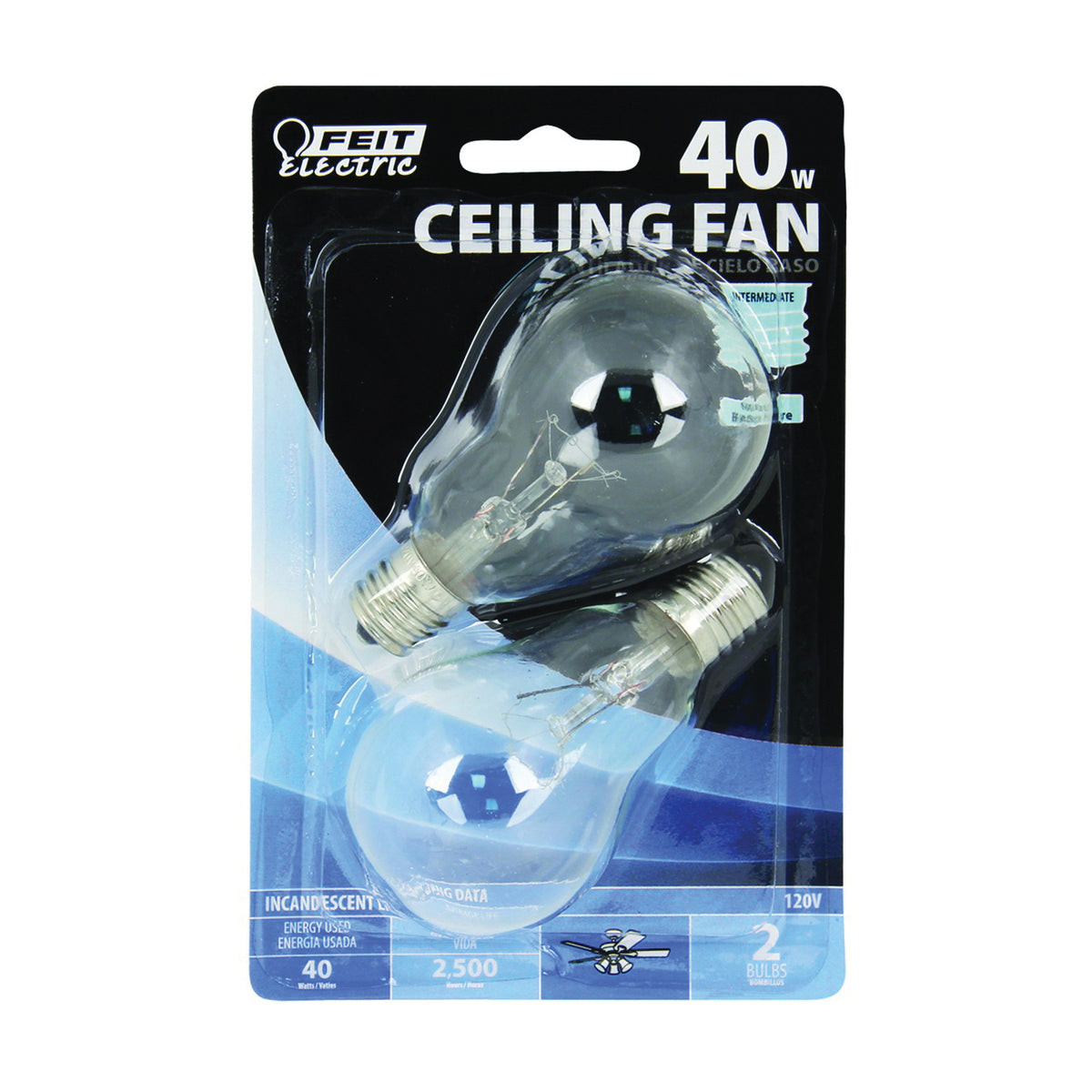 Feit Electric BP40A15N/CL/CF Incandescent Lamp, 40 W, A15 Lamp, Intermediate E17 Lamp Base, 2700 K Color Temp