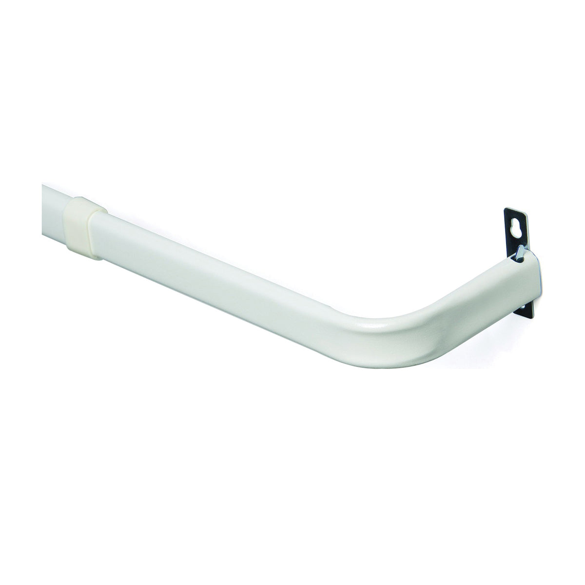 Kenney KN527 Curtain Rod, 1 in Dia, 48 to 86 in L, Steel, White