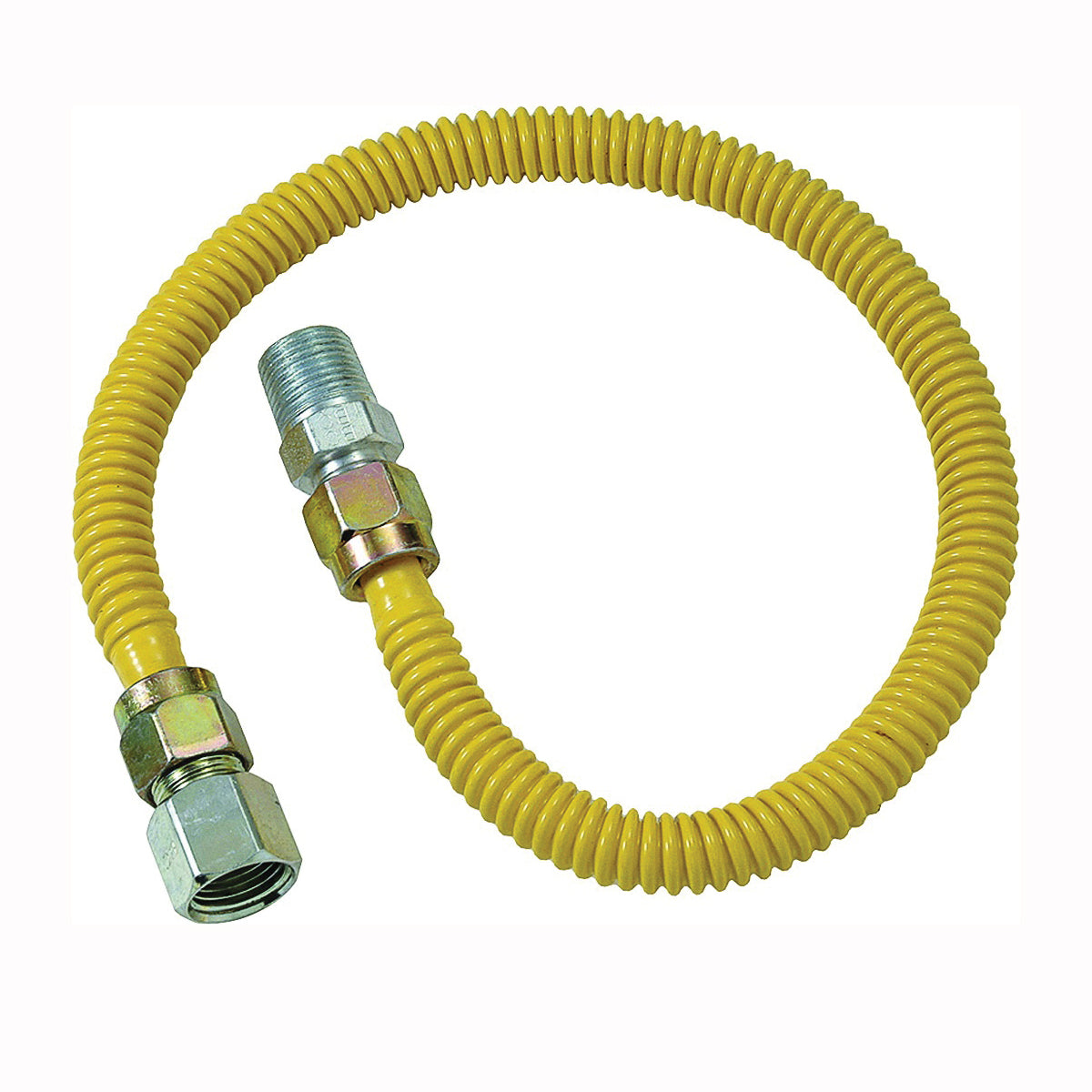 BrassCraft ProCoat Series CSSD54-60 Gas Connector, 1/2 x 1/2 in, Stainless Steel, 60 in L