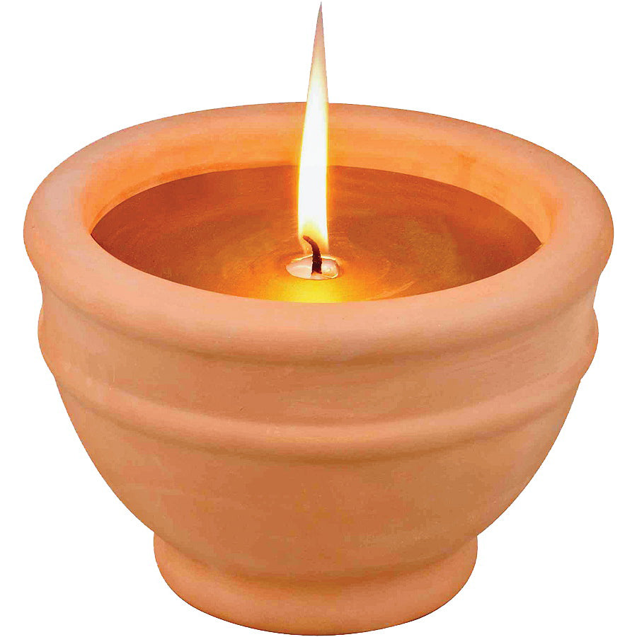 Seasonal Trends Citronella Candle Terracotta Bowl Outdoor Candle, Gold