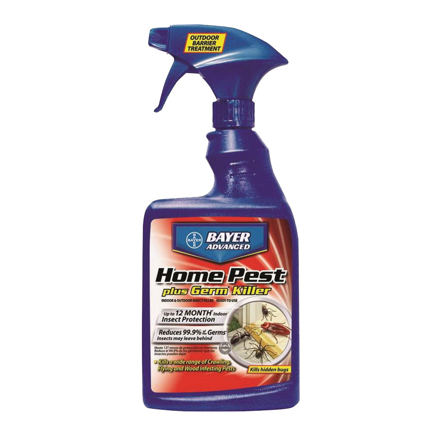 BayerAdvanced 700460A Home Pest Plus Germ Killer, Liquid, Spray Application, 24 oz Bottle