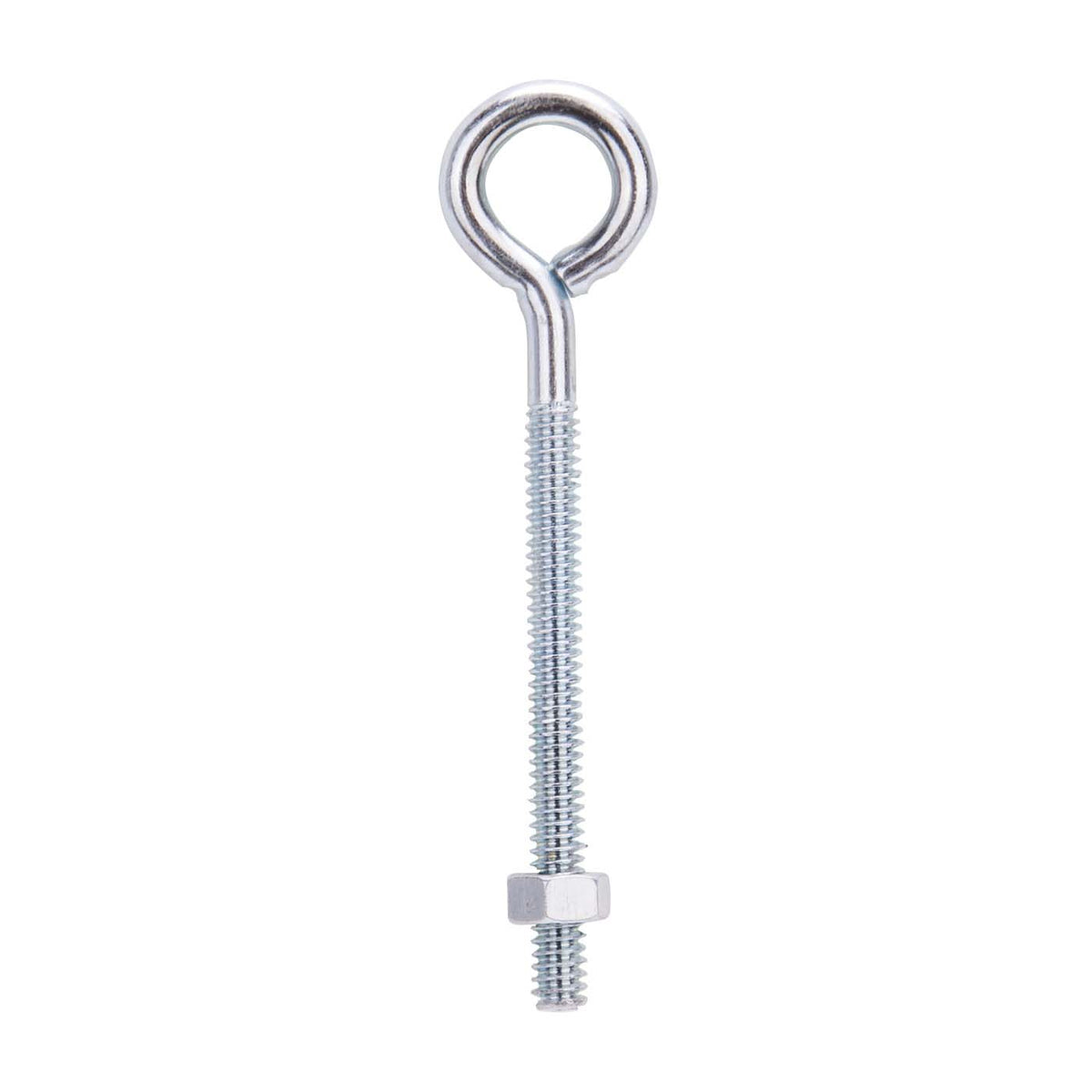 ProSource LR268 Eye Bolt, 4.7 mm Thread, Machine Thread, 2 in L Thread, 3/4 in Dia Eye, 79 lb Working Load, Steel, Zinc