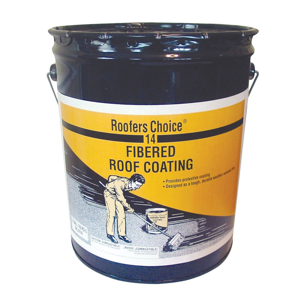 Henry Roofers Choice RC014070 Roof Coating, Black, 18.93 L Pail, Liquid