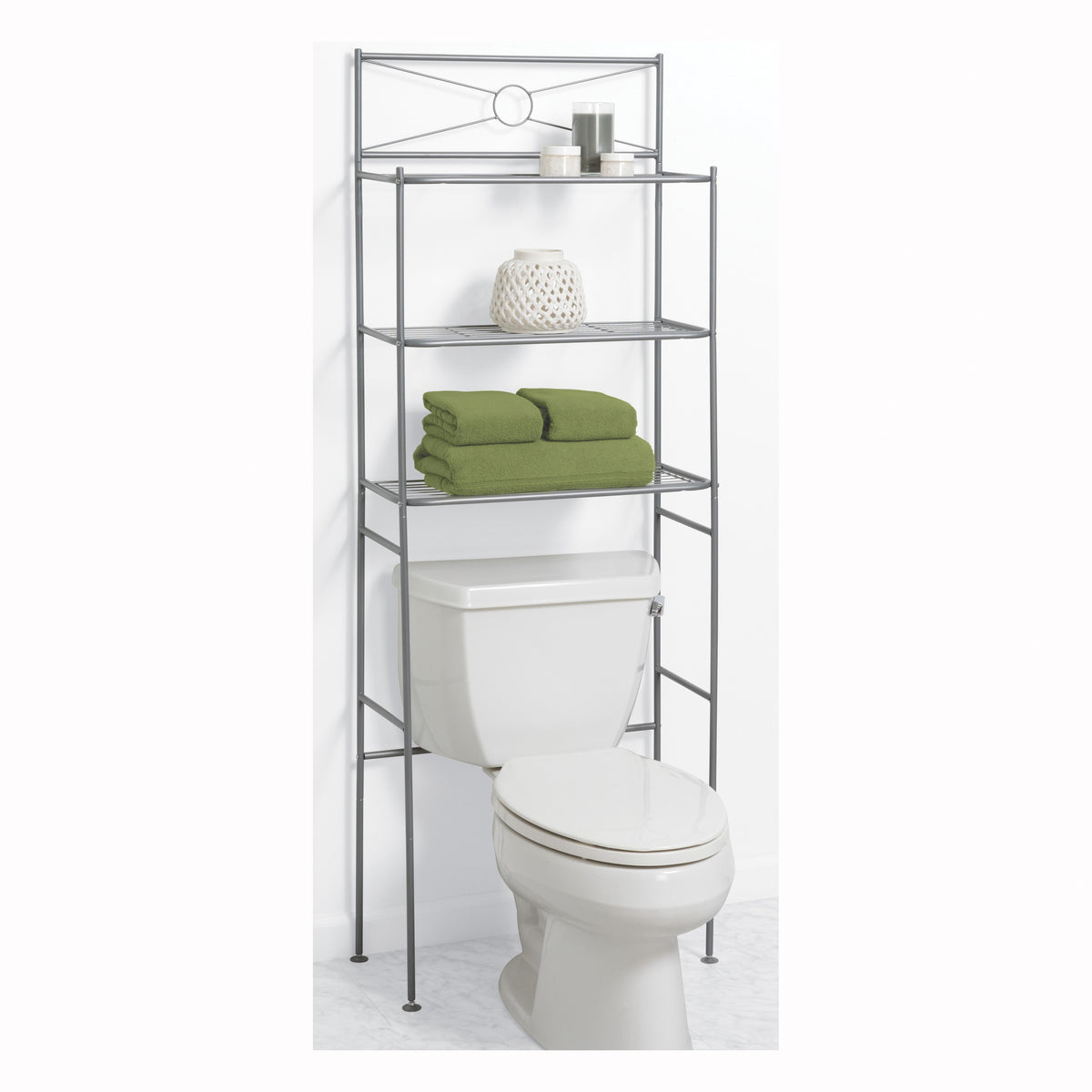 Zenna Home 2623NN Bathroom Spacesaver, 3-Shelf, Steel, Nickel