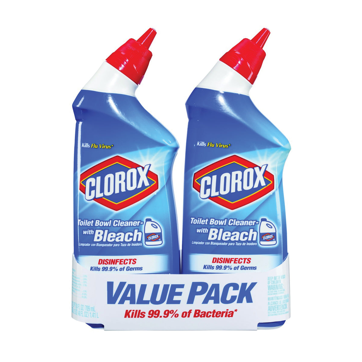 Clorox 00273 Toilet Bowl Cleaner, 24 oz, Liquid, Bleach, Crisp, Floral, Clear/Pale Green