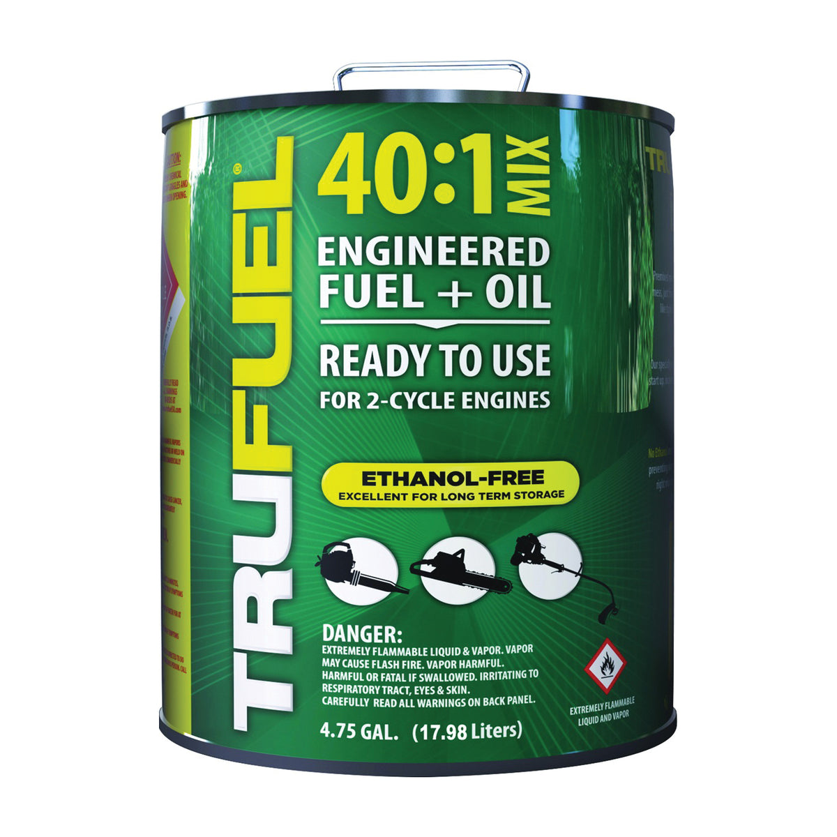 TRUFUEL 6525514 Fuel, Liquid, Hydrocarbon, Green, 4.75 gal Can