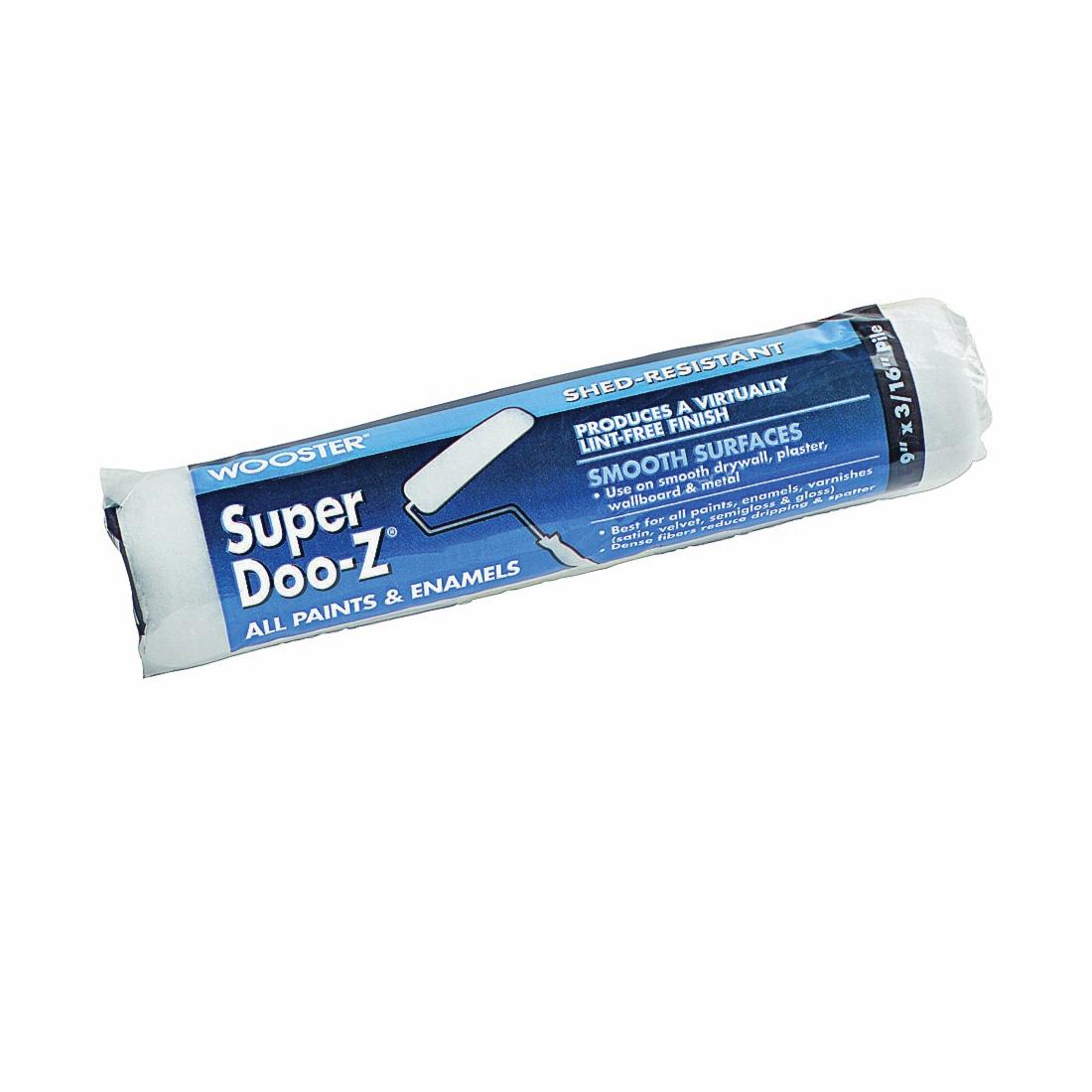 WOOSTER R206-9 Paint Roller Cover, 3/16 in Thick Nap, 9 in L, Woven Fabric Cover, White