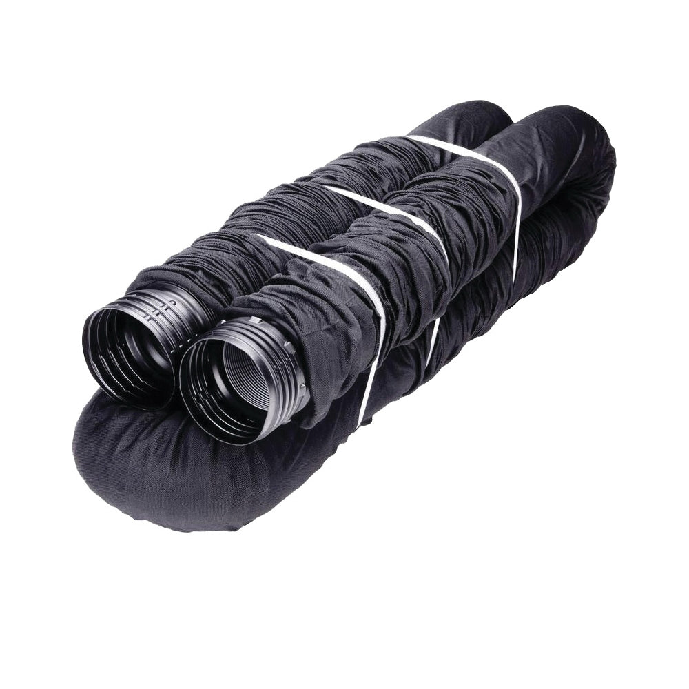 Amerimax 51510 Drain Pipe Tubing with Socket, 4 in, PVC, Black, 25 ft L