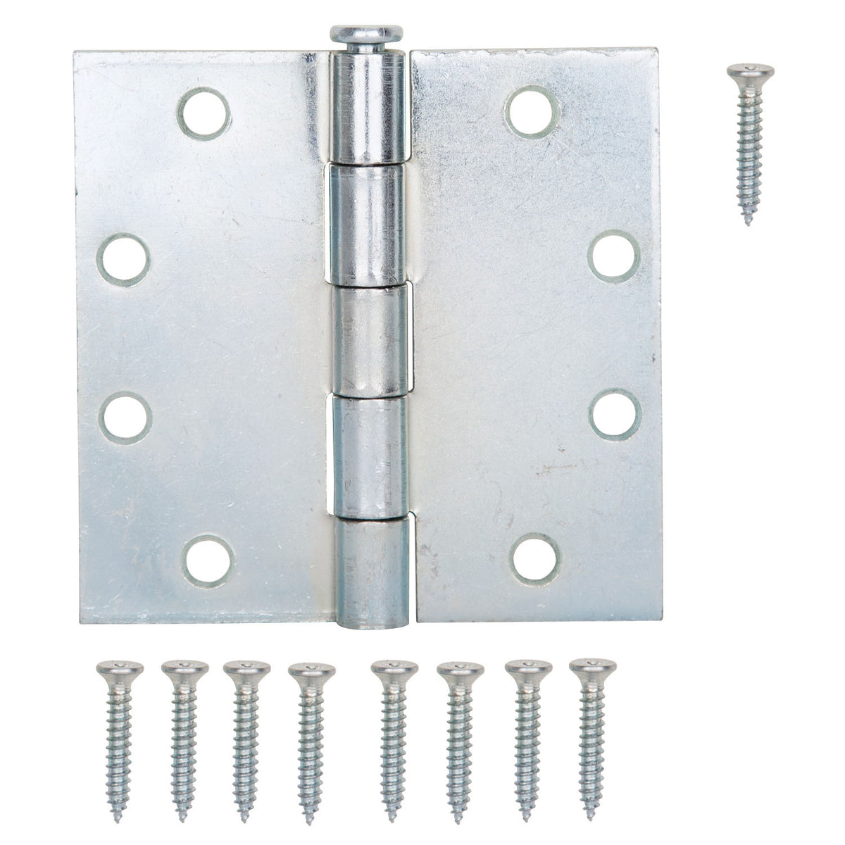 ProSource LR-064-PS Utility Hinge, Steel, Zinc, Removable Pin, 180 deg Range of Motion, Full Mortise Mounting
