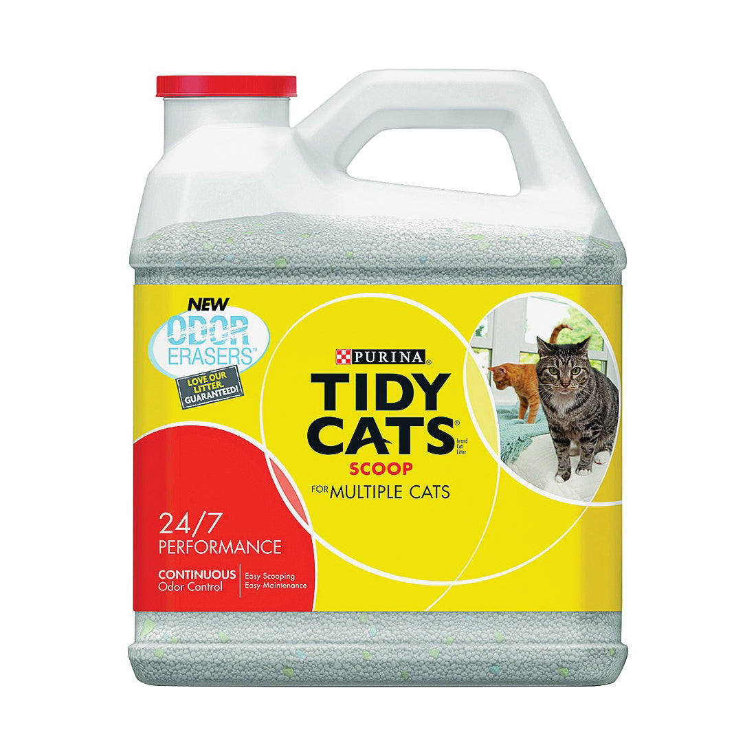 Tidy Cats 7023011614 Cat Litter, 14 lb Capacity, Gray/Tan, Granular Jug