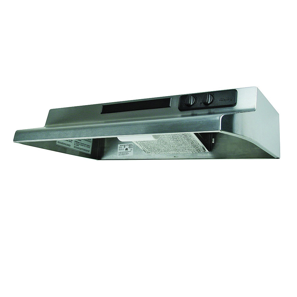 Air King Designer DS Series DS1308 Range Hood, 200 cfm, 30 in W, 12 in D, 6 in H, Steel