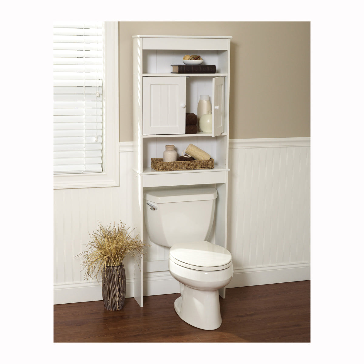 Zenna Home Cottage 9119W Bathroom Spacesaver, 3-Shelf, Wood