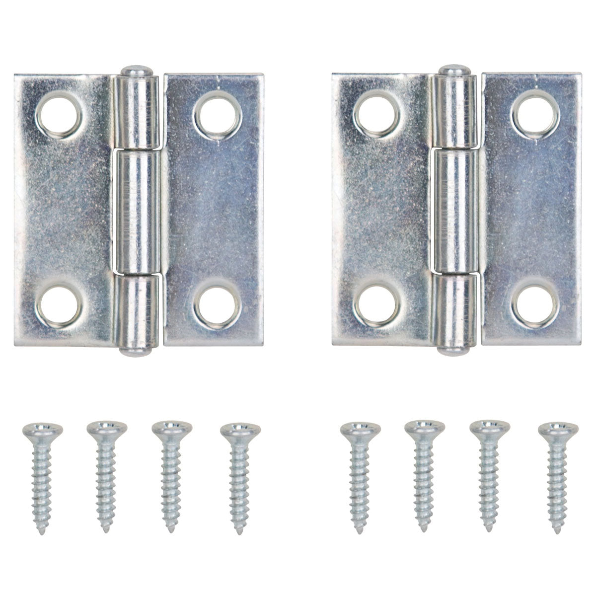 ProSource LR-048-PS Cabinet Hinge, Steel, Zinc, Fixed Pin, 180 deg Range of Motion, Full Mortise Mounting, 7 (Pair) lb
