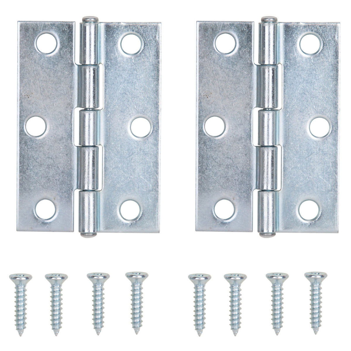 ProSource LR-050-PS Cabinet Hinge, Steel, Zinc, Fixed Pin, 180 deg Range of Motion, Full Mortise Mounting, 20 (Pair) lb