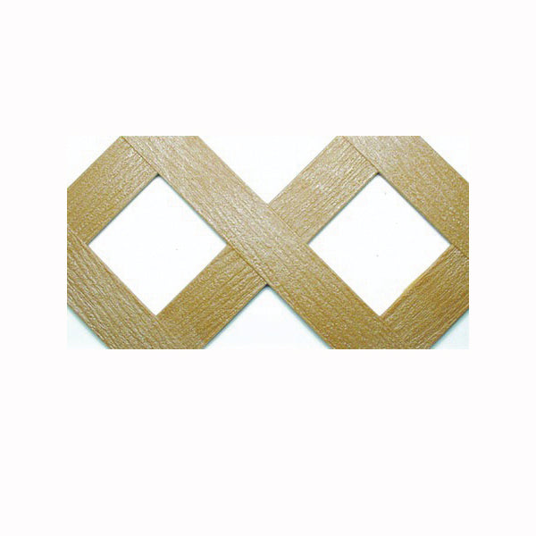 UPF 79899 Classic Lattice, 8 ft L, 4 ft H, Diamond Mesh, 2-3/4 in Mesh, Plastic, Cedar