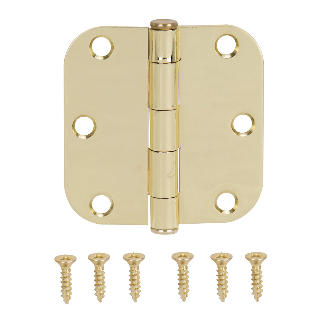 ProSource LR-701-PS Door Hinge, Steel, Polished Brass, Loose Pin, 180 deg Range of Motion, Screw Mounting