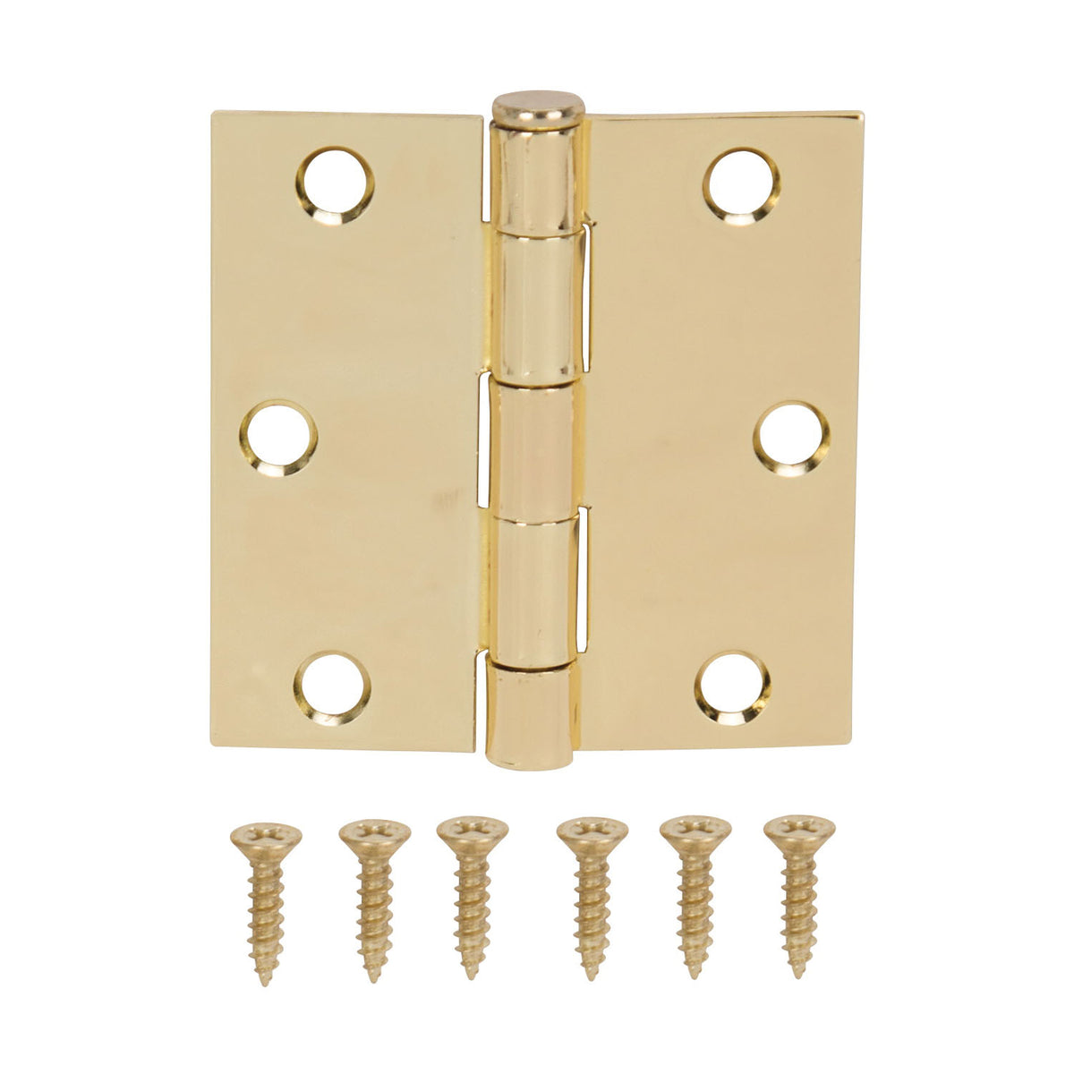 ProSource LR-705-PS Square Corner Door Hinge, Steel, Polished Brass, Loose Pin, 180 deg Range of Motion