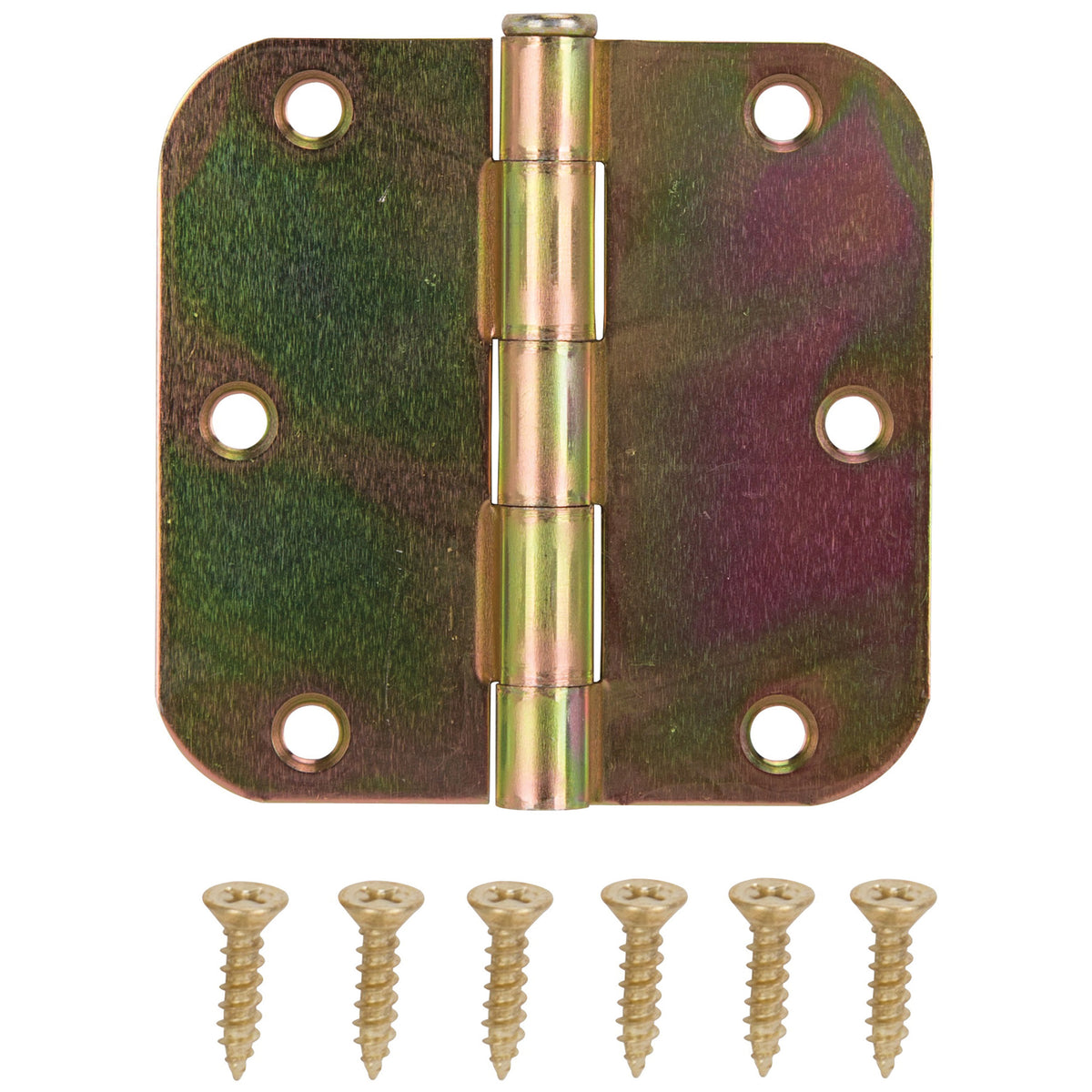 ProSource 20347ST4C Door Hinge, Steel, Yellow Zinc Dichromate, Loose Pin, 180 deg Range of Motion, Screw Mounting