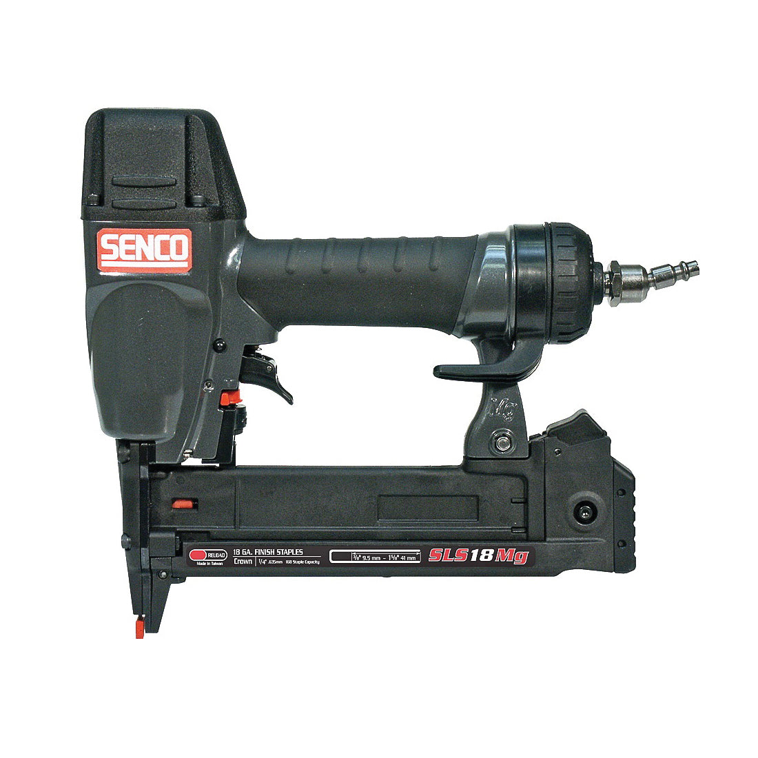 SENCO 1W0021N Stapler, 1/4 in W Crown, 1/2 to 1-1/2 in L Leg, 110 Magazine, 2.4 cu-ft Air