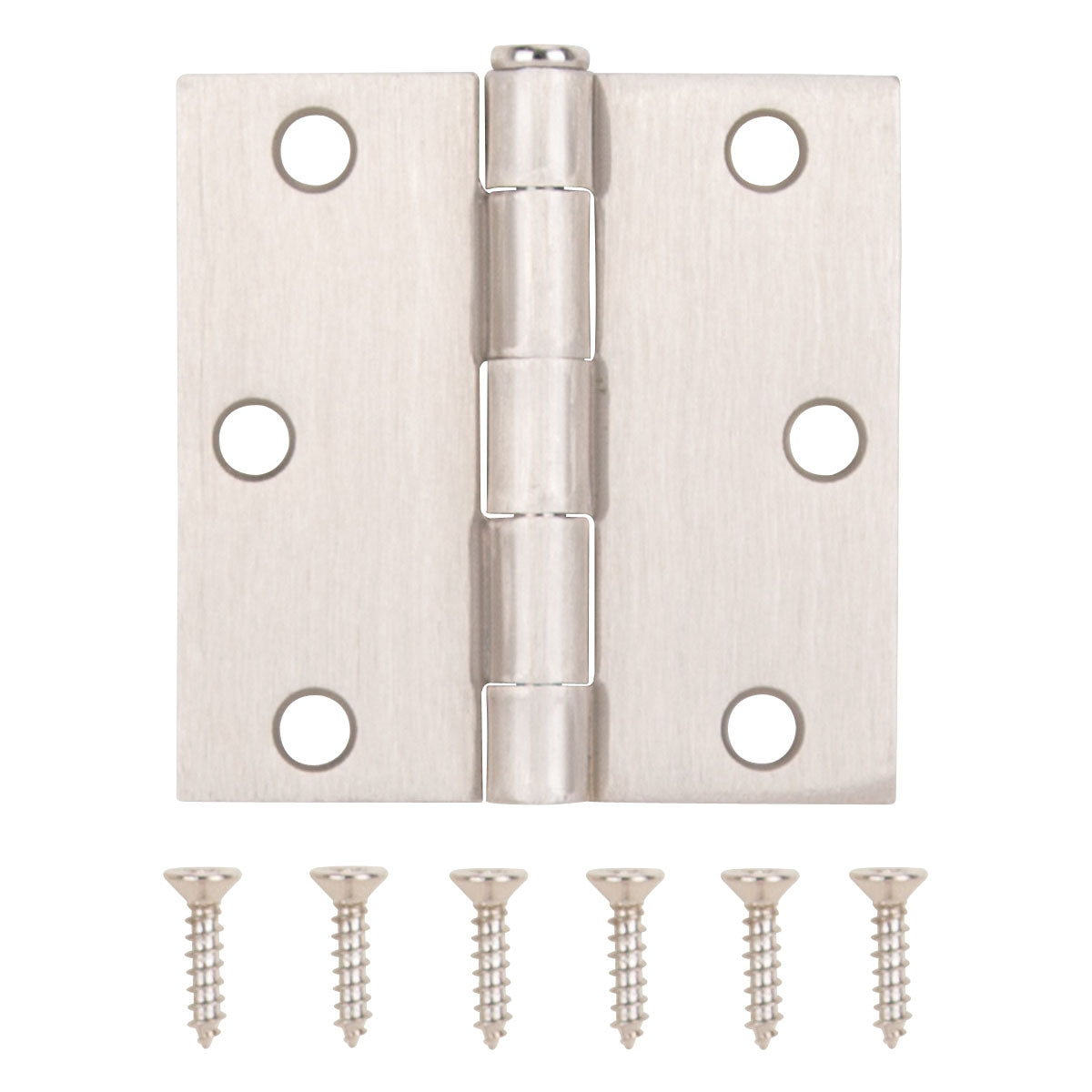 ProSource LR-708-PS Square Corner Door Hinge, Steel, Satin Nickel, Loose Pin, 180 deg Range of Motion