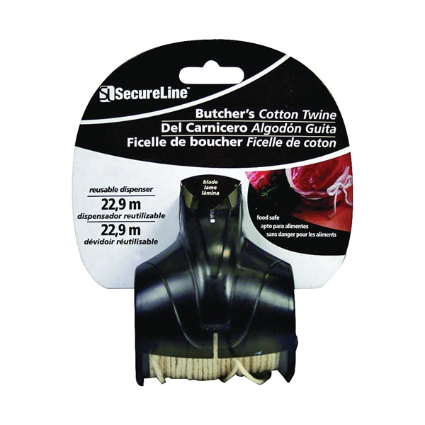 Wellington TDC80-6 Butcher Twine, 65 ft L, Cotton, Natural