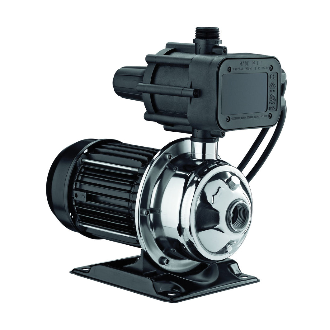 Simer 3075SS Automatic Pressure Booster Pump, 7.2 A, 115 V, 0.75 hp, 1 in Outlet, Stainless Steel