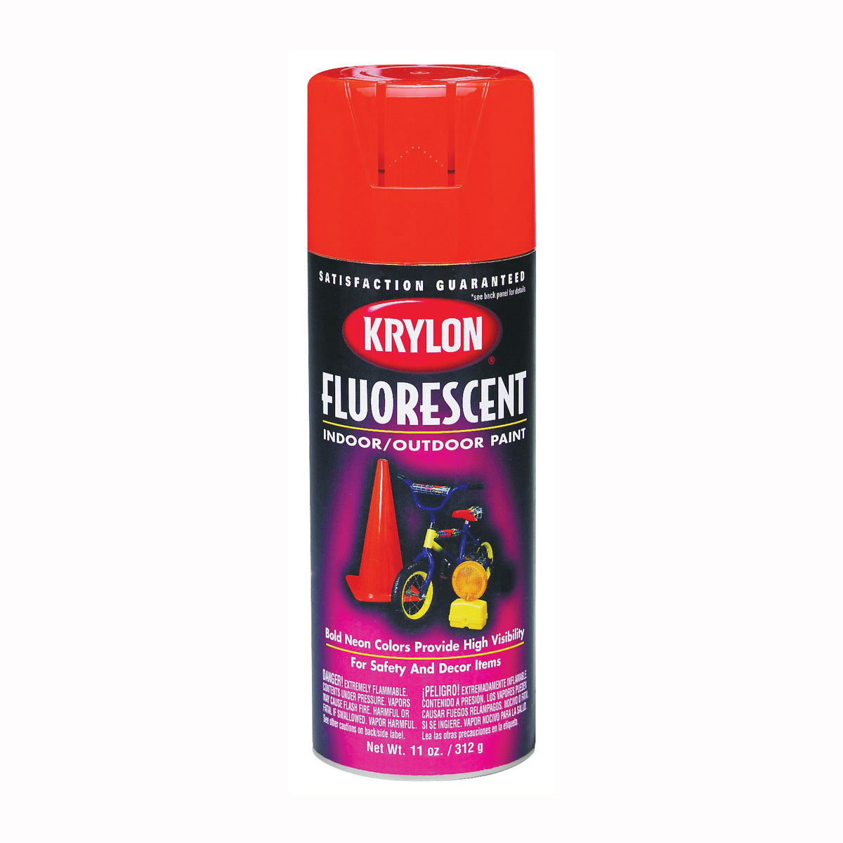 Krylon K03105007 Fluorescent Paint, Gloss, Cerise, 11 oz, Can