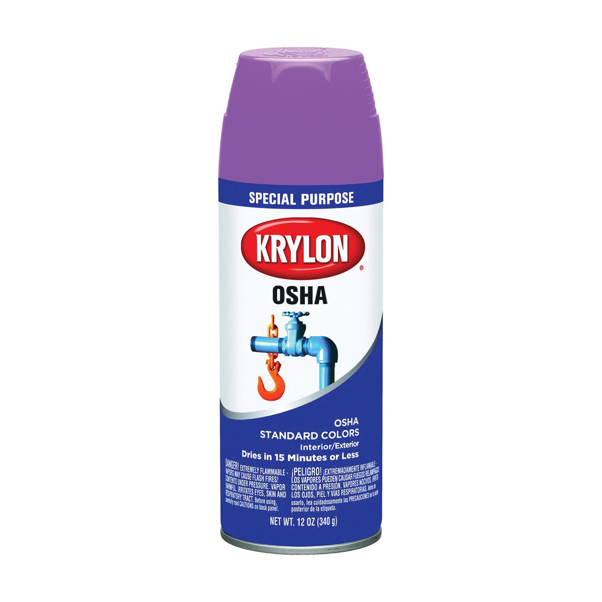 Krylon K01929007 OSHA Color Spray Paint, Gloss, Safety Purple, Can