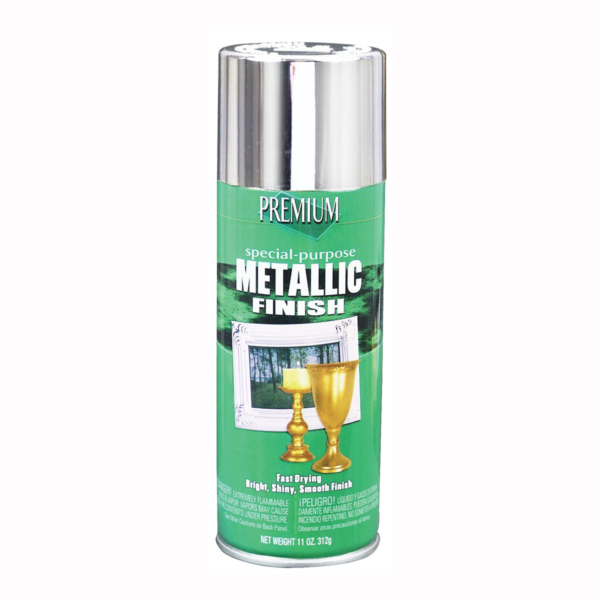 RUST-OLEUM SP1020 Metallic Spray Paint, Metallic, Silver, 11 oz, Aerosol Can