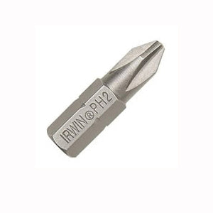 IRWIN 35101125 Insert Bit, #2 Drive, Phillips Drive, 1/4 in Shank, Hex Shank, 1 in L, High-Grade S2 Tool Steel