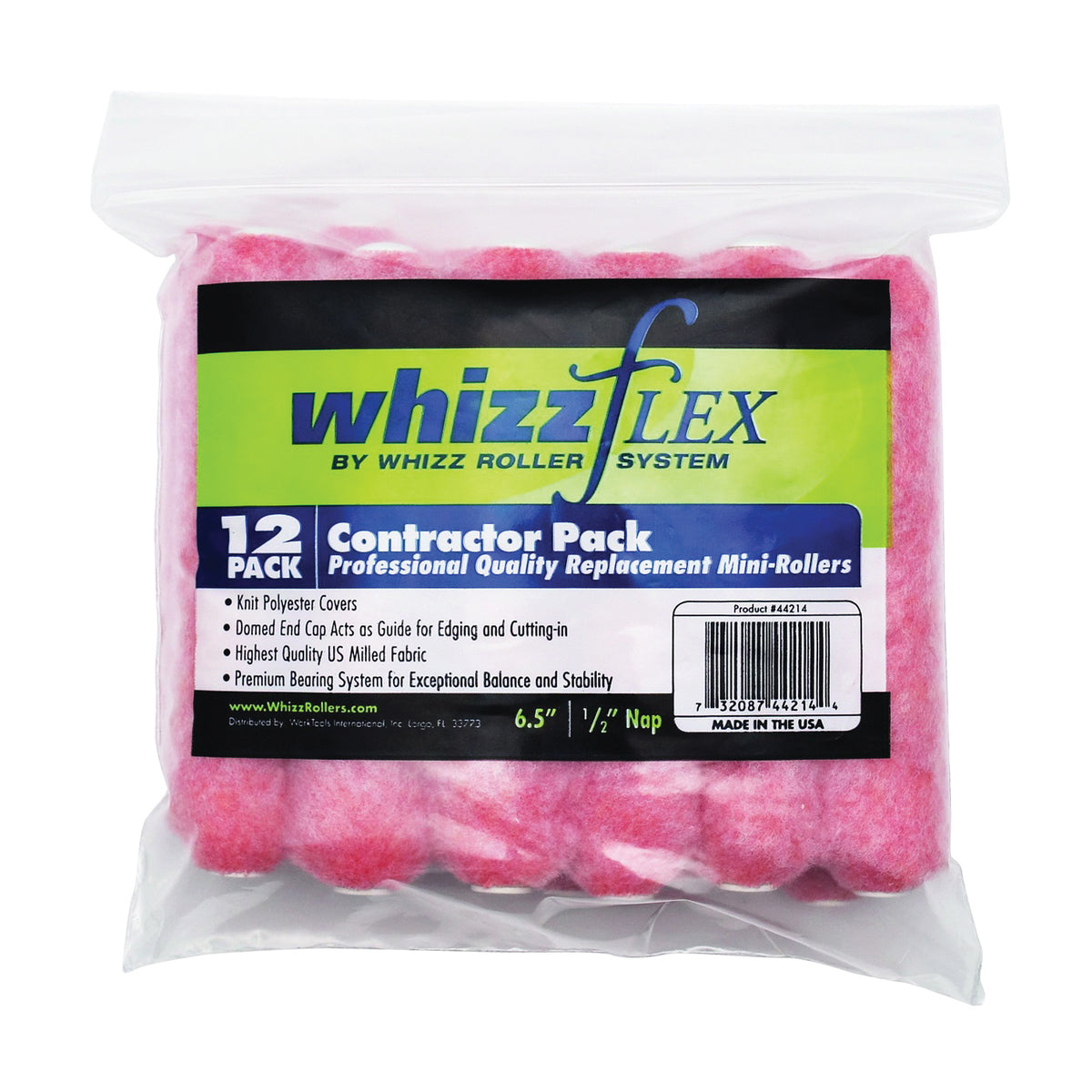 WHIZZ 44214 Paint Roller Cover, 1/2 in Thick Nap, 6-1/2 in L, Polyester Cover