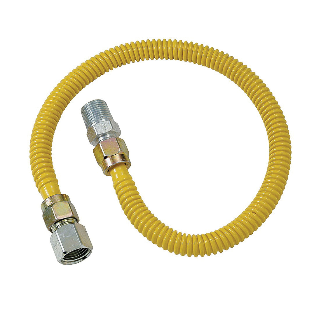 BrassCraft ProCoat Series CSSD54-48P Gas Connector, 1/2 x 1/2 in, Stainless Steel, 48 in L