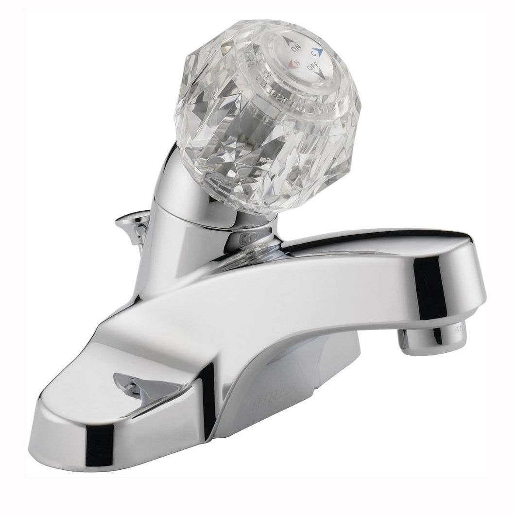 Peerless P188621LF Bathroom Faucet, 1.2 gpm, 1-Faucet Handle, Brass, Chrome Plated, Knob Handle, Standard Spout