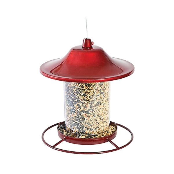 Perky-Pet 312R Panorama Bird Feeder, 9 in H, Perch, 2 lb, Red, Powder-Coated Red Sparkle
